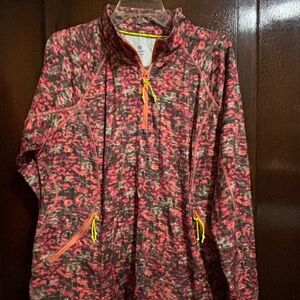 Talbots Floral Quarter-Zip Pullover